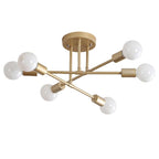 6-Lights Globe LED Sputnik Chandelier Modern Iron Ceiling Light
