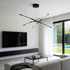 Modern Stepless Dimming Long LED Linear Sputnik LED Chandeliers - Gold/Black+Gold