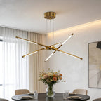 Modern Stepless Dimming Long LED Linear Sputnik LED Chandeliers - Gold/Black+Gold