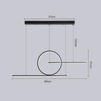 Circle Linear Design LED Modern Pendant Lighting Hanging Ceiling Lights for Dining Room