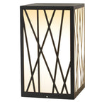 20W Square Solar LED Bollard Lights with Linear Pattern Lampshade