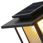 Driveway Pillar Solar Lights Modern Outdoor Gate Lighting