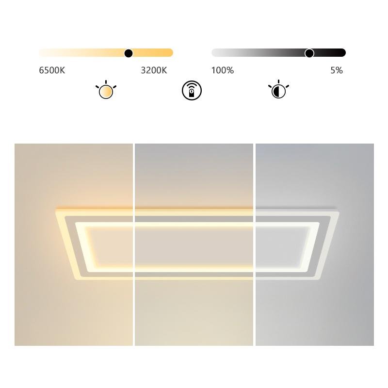 Square Flush Mount Light Modern Embedded White Ceiling Light