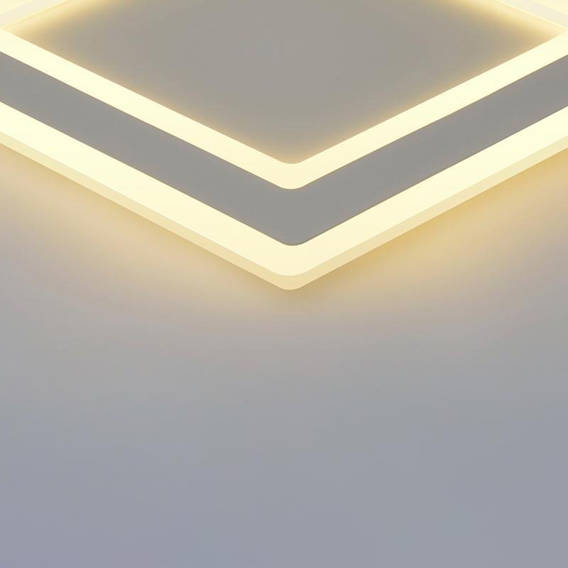 Square Flush Mount Light Modern Embedded White Ceiling Light