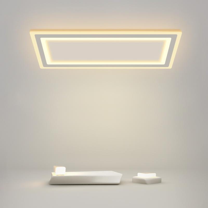Square Flush Mount Light Modern Embedded White Ceiling Light