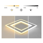 Square Flush Mount Light Modern Embedded White Ceiling Light