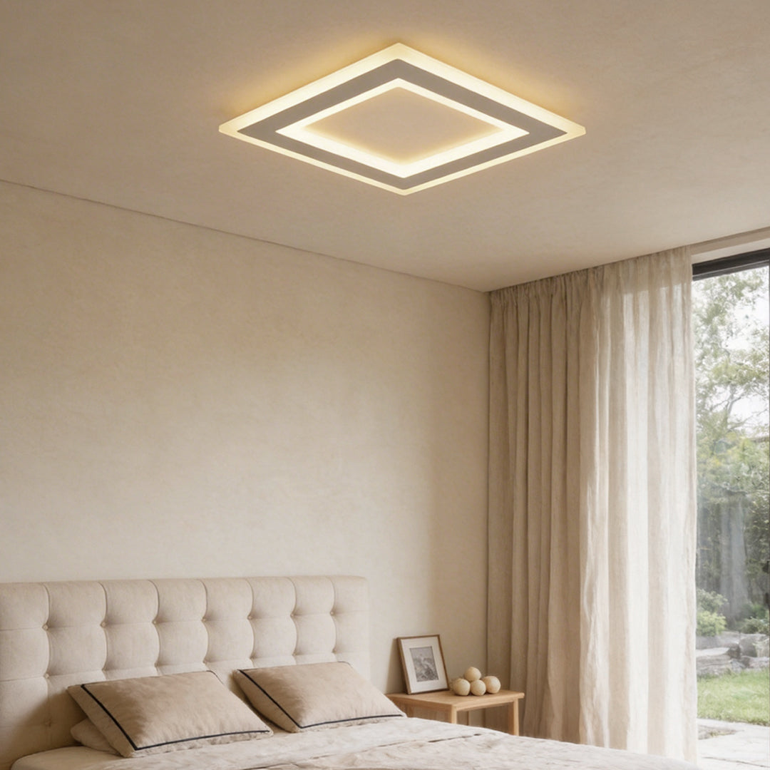 Square Flush Mount Light Modern Embedded White Ceiling Light