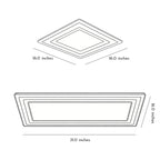 Square Flush Mount Light Modern Embedded White Ceiling Light