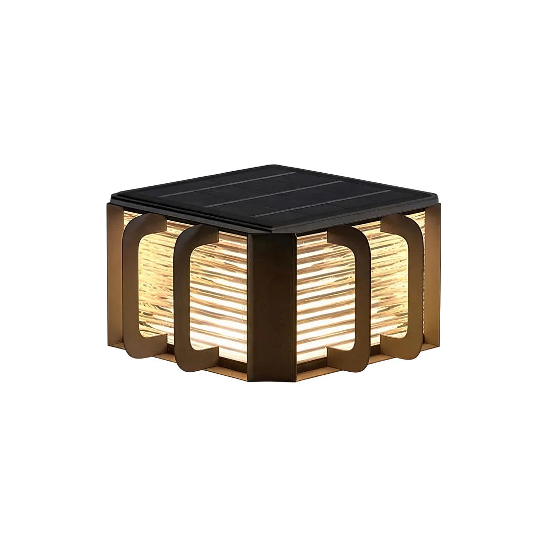 Outdoor Solar Pillar Lights Modern Black Courtyard Light