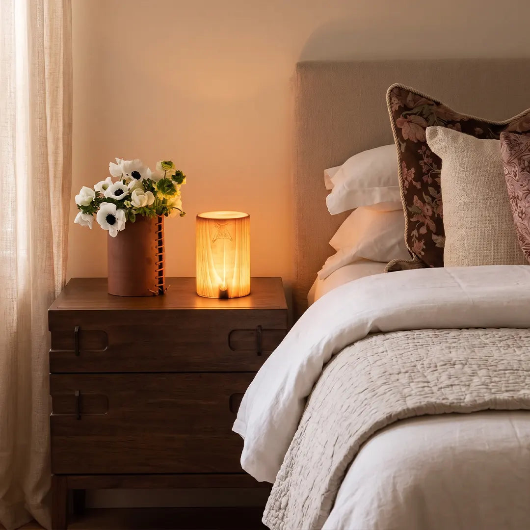 Square Wood Lamp Modern LED Cube Wood Grain Decorative Lamp