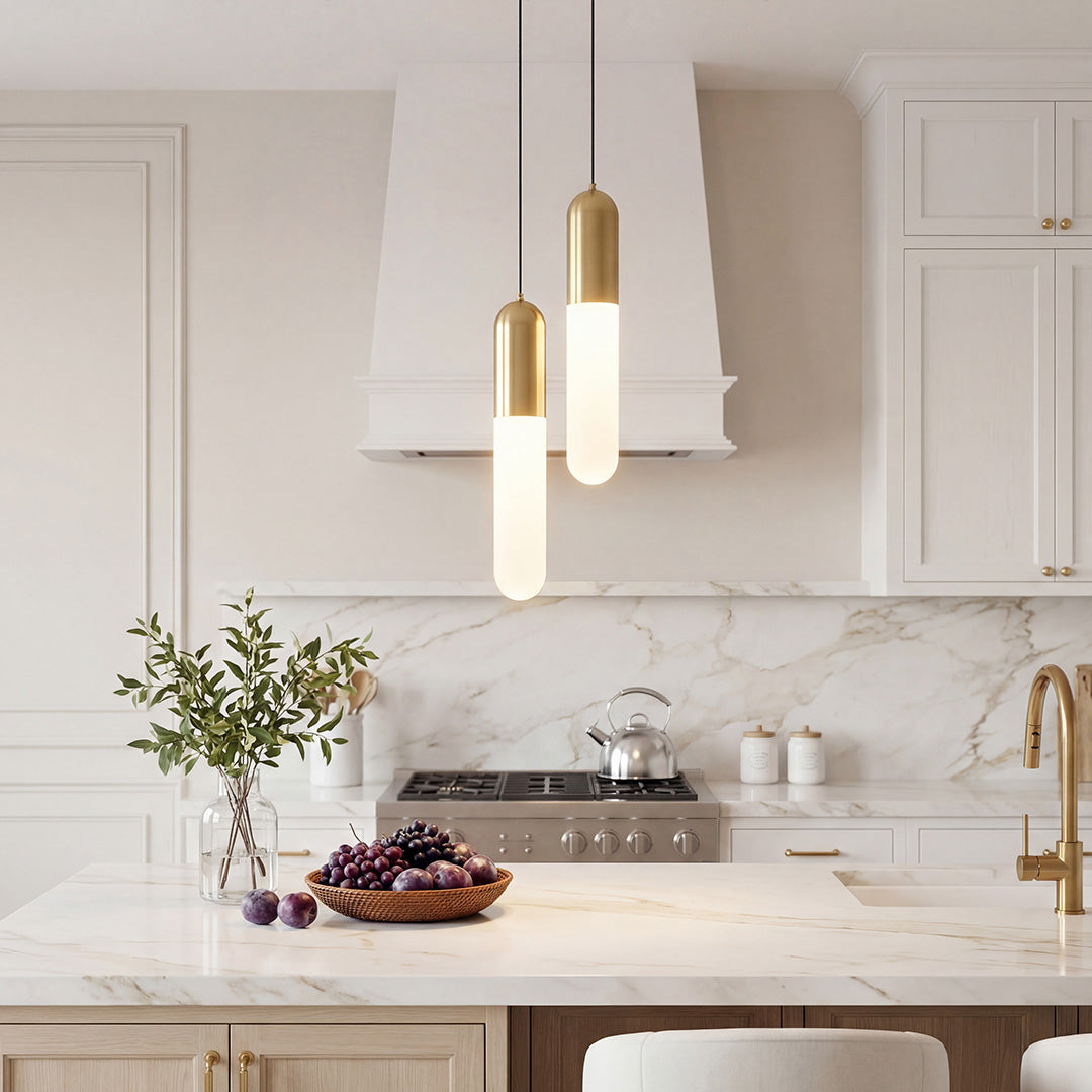 Long Copper Acrylic 3 Step Dimming Modern Pendant Lights Hanging Lamp
