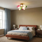 Flush Mount Stained Glass Light Fixtures Artistic Ceiling Light