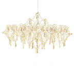 Stainless Steel Crystal Pendants Raindrops LED Italian Style Chandelier