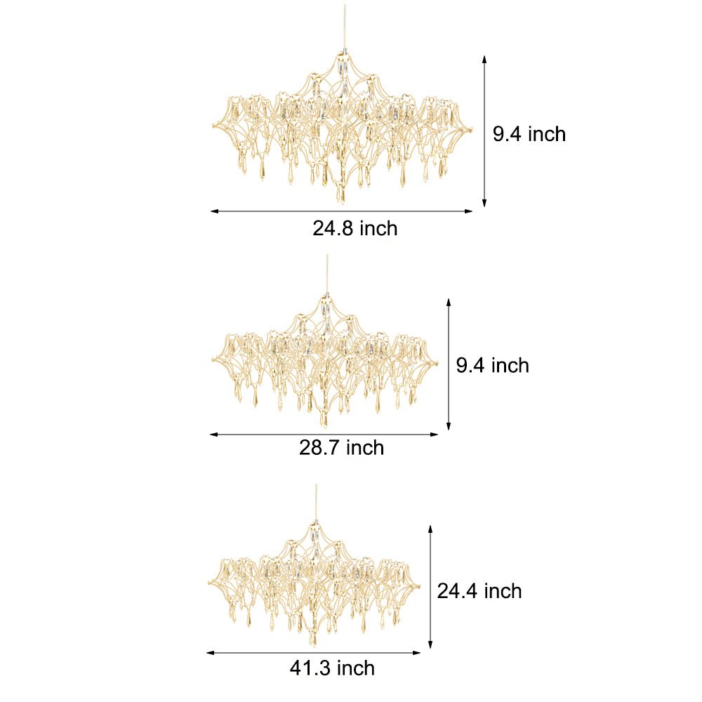 Stainless Steel Crystal Pendants Raindrops LED Italian Style Chandelier
