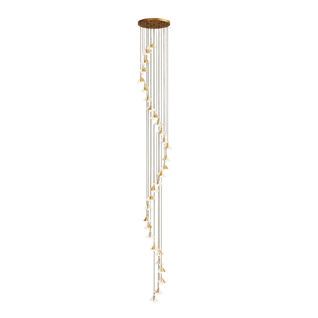 Staircase Chandelier Ideas Art Ceramic Flower Ceiling Light