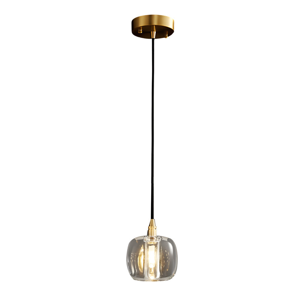 Staircase Crystal Chandelier Modern Copper Cube Ceiling Light