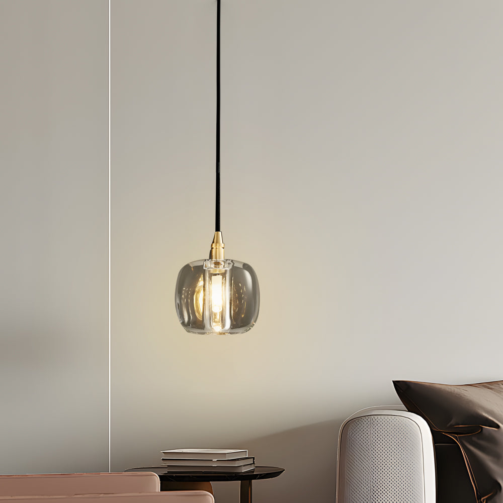 Staircase Crystal Chandelier Modern Copper Cube Ceiling Light