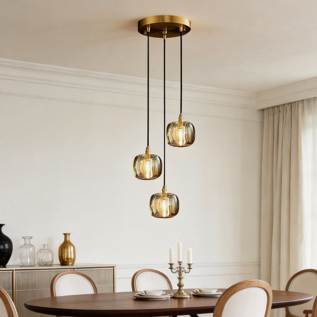Staircase Crystal Chandelier Modern Copper Cube Ceiling Light
