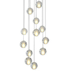 Staircase Hanging Chandelier Modern Crystal Round Ball Light