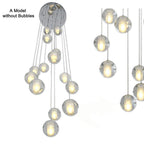 Staircase Hanging Chandelier Modern Crystal Round Ball Light