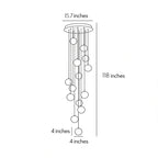 Staircase Hanging Chandelier Modern Crystal Round Ball Light