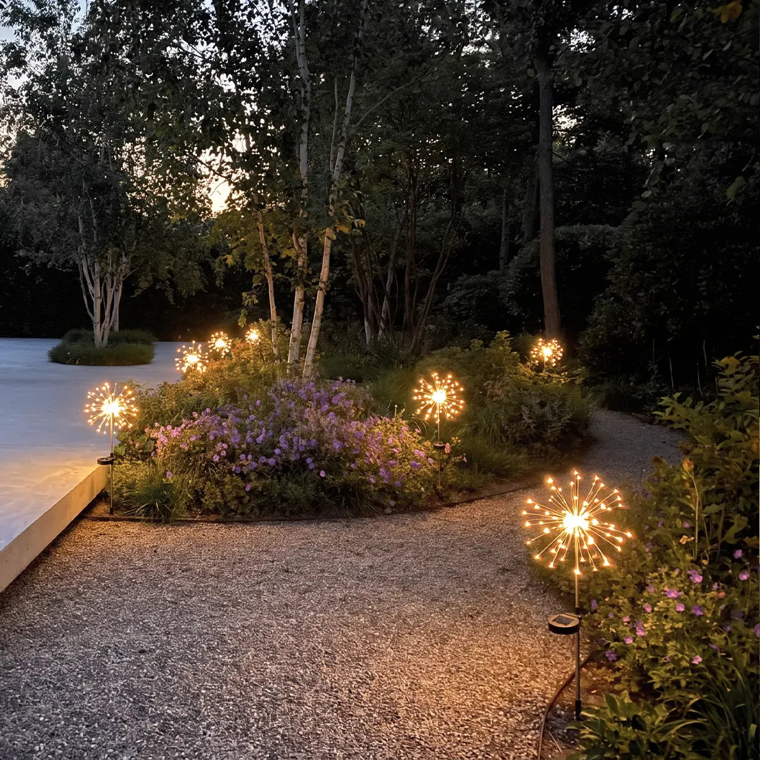 Starburst Garden Lights Solar LED Waterproof Firework Landscape Light