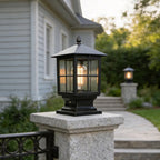 Stone Light Pillar Traditional Black Waterproof LED Light