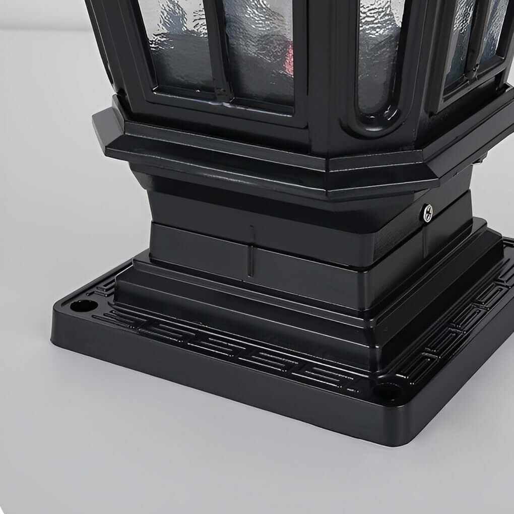 Stone Pillar Light Fixture Retro Pavilion-Style LED Light