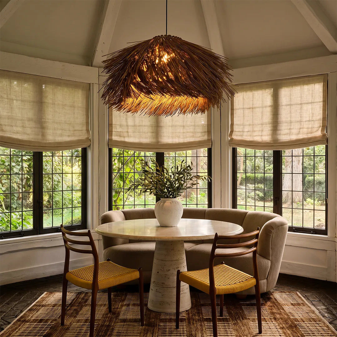 Straw Pendant Light Rustic Farmhouse Rattan Ceiling Light