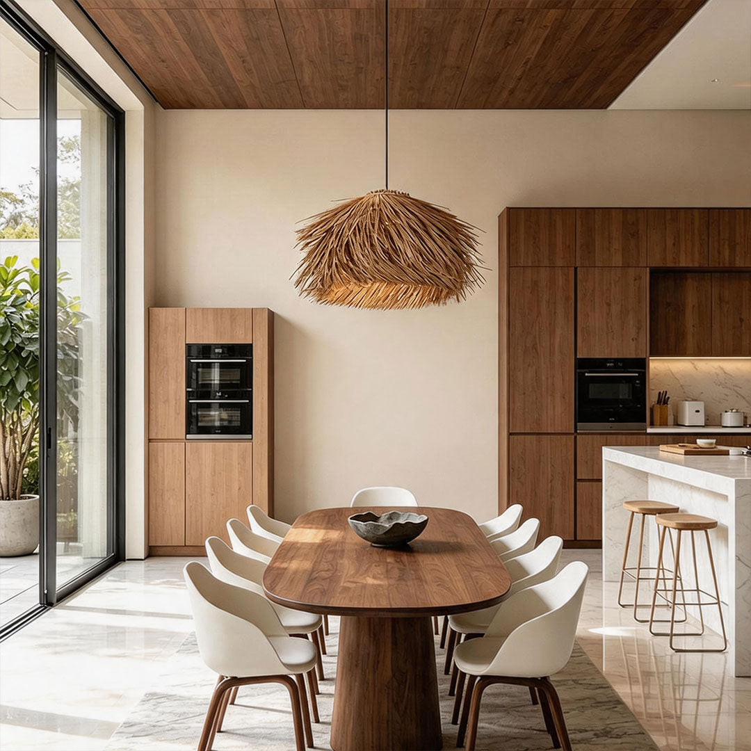 Straw Pendant Light Rustic Farmhouse Rattan Ceiling Light