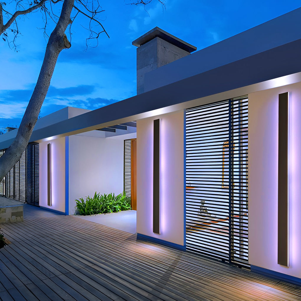 Black Long LED RGB Linear Light Outdoor Waterproof Wall Lighting
