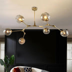 Nordic Contemporary Molecule Chandelier for Living Room Blown Glass Chandeliers 6 Bulbs