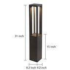 [Open-Box] Black Aluminum Garden LED 7W 4-Beam Landscape Bollard Lights