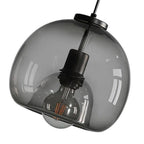 Vintage Metal Glass Pendant Light Shade Smoked Round Pendant Lighting
