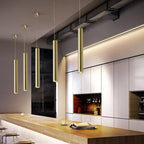 Unique Elongated Linear Metal Industrial Kitchen Island Pendant Lighting