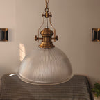 Textured Glass Pendant Light Retro Industrial Glass Ceiling Light