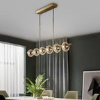 Modern Gold Sputnik Chandelier Copper Glass Island Ceiling Light