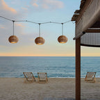 Rattan Outdoor Pendant Light Modern Waterproof Lights