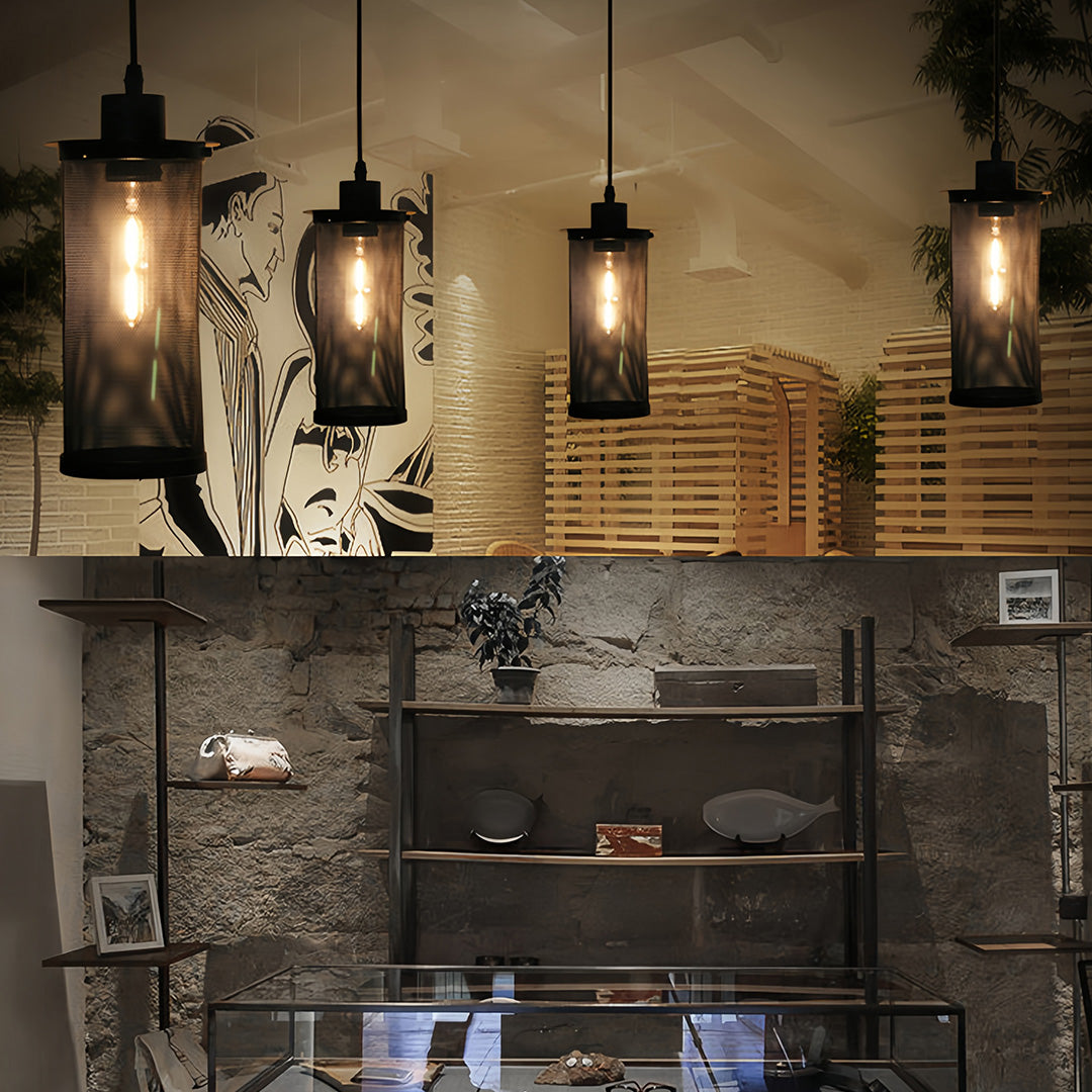 Retro Industrial Pendant Lights Vintage Black Iron Ceiling Light