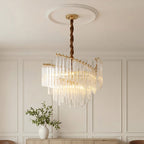 Vintage Crystal Chandeliers Full Copper Luxury Ceiling Light
