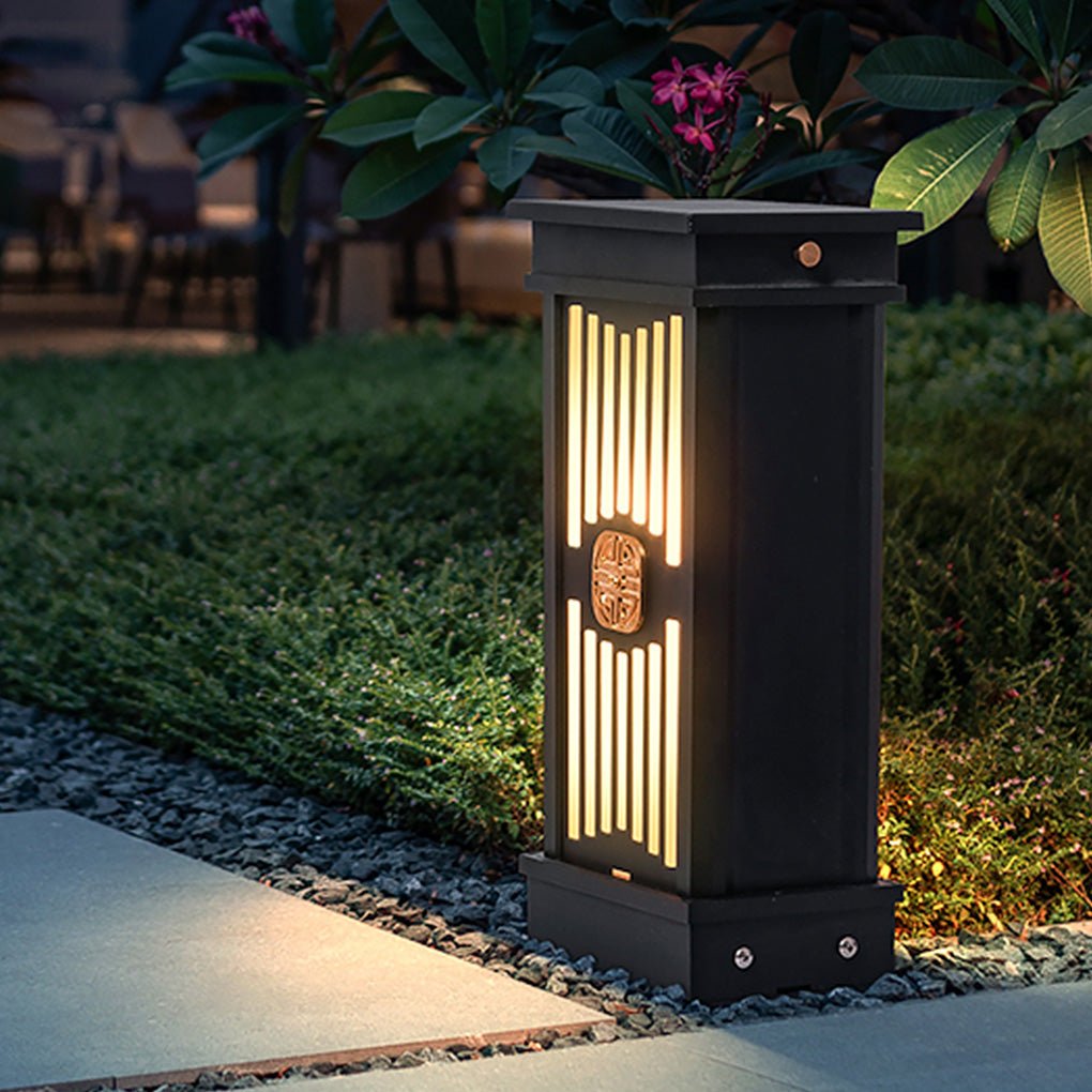 Traditional LED Post Light Retro Black Waterproof Outdoor Garden Lighting