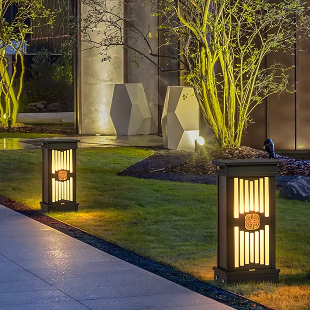 Traditional LED Post Light Retro Black Waterproof Outdoor Garden Lighting