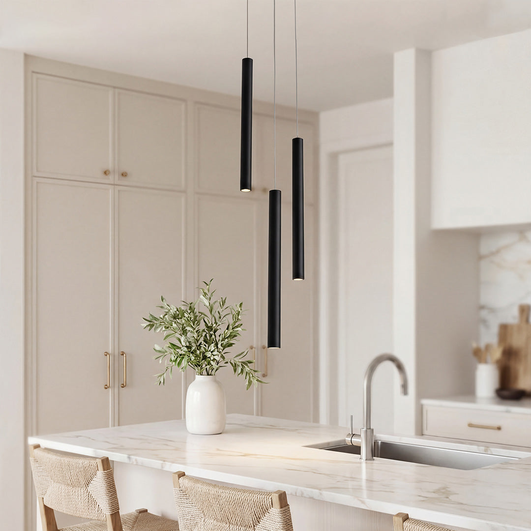 3 Piece Kitchen Island Pendant Lighting with Adjustable LED Lights