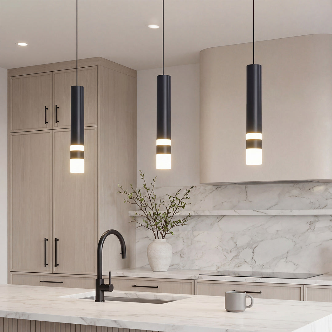 Personality Minimalist LED Black Nordic Pendant Light Kitchen Island Lighting