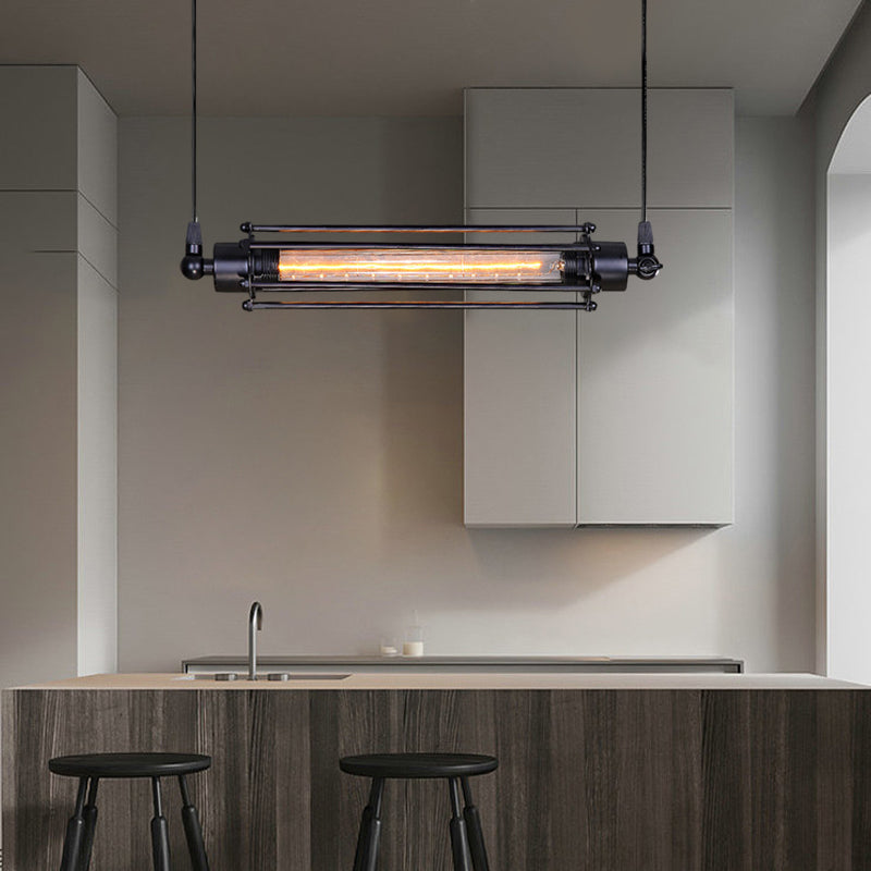 Tube Pendant Light Iron Vintage Flute Industrial Ceiling Light
