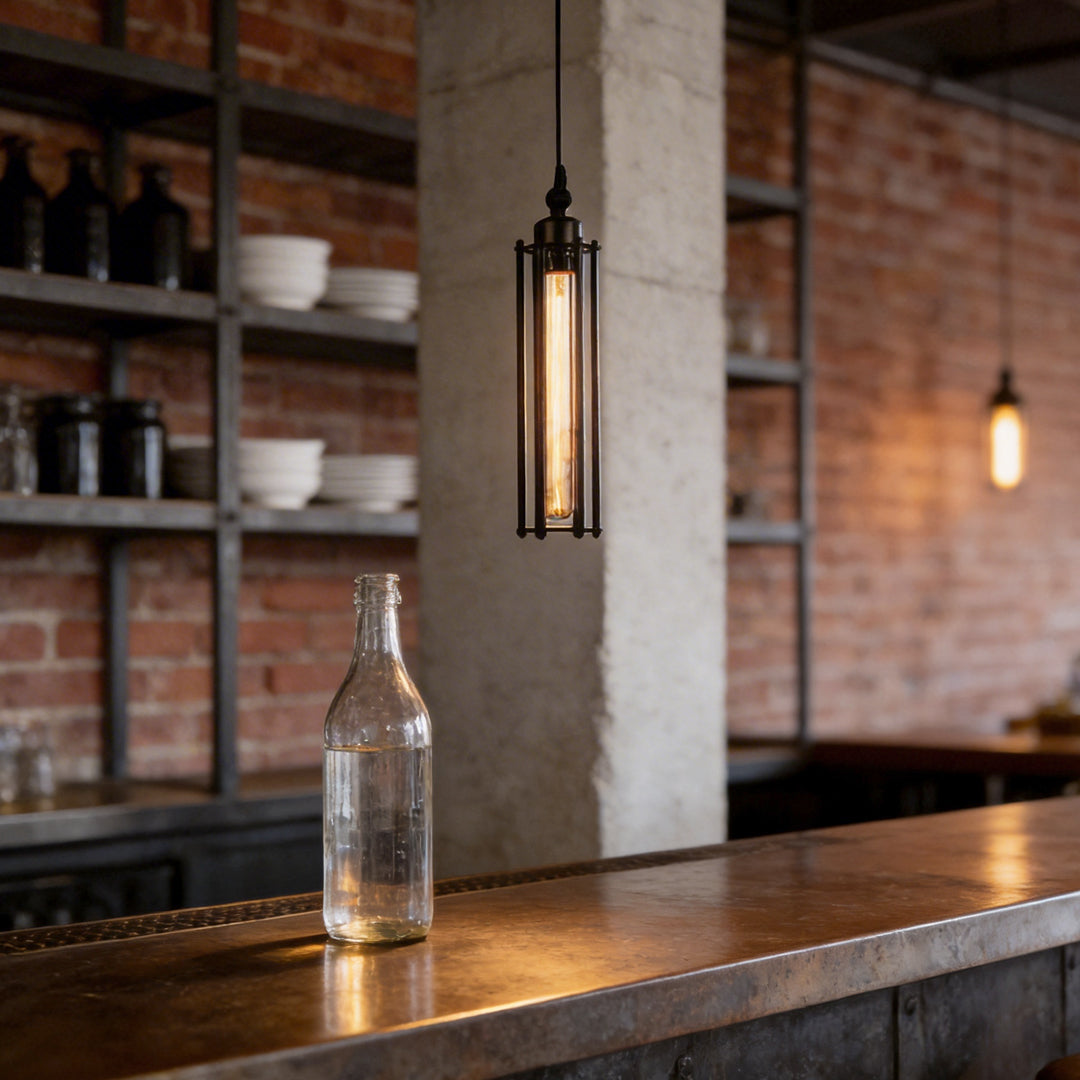 Tube Pendant Light Iron Vintage Flute Industrial Ceiling Light