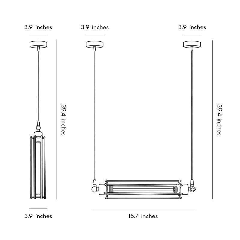 Tube Pendant Light Iron Vintage Flute Industrial Ceiling Light