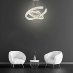 Wave LED Crystal Stainless Steel Ceiling Lights Chandeliers