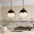 Ball Pendant Light with a Classic Glass Globe Elegant Ceiling Light