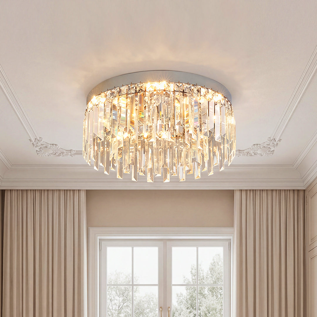Crystal Flush Mount Ceiling Light Minimalist Round Ceiling Light
